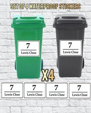 4 x Wheelie Bin Numbers