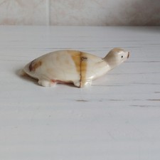 Vintage Onyx Turtle Tortoise Figurine Ornament Marble Decor Paperweight L 11cm