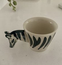 Zebra 3D head handle coffee mug by Pier One Imports, handpainted. 