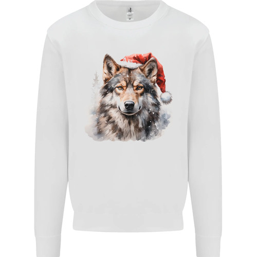 Christmas wolf mens sweatshirt - christmas,