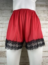 Vintage red nylon black lace - vintage,