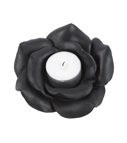 Black rose resin tealight - rose,