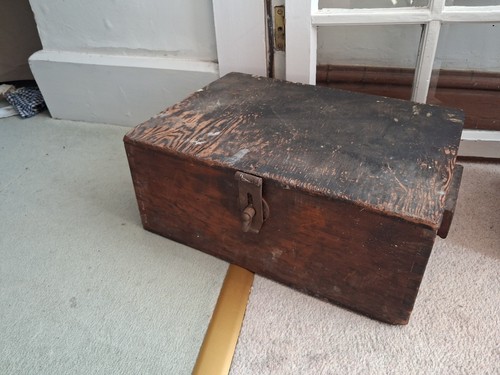 Old wooden carpenters toolbox - old,