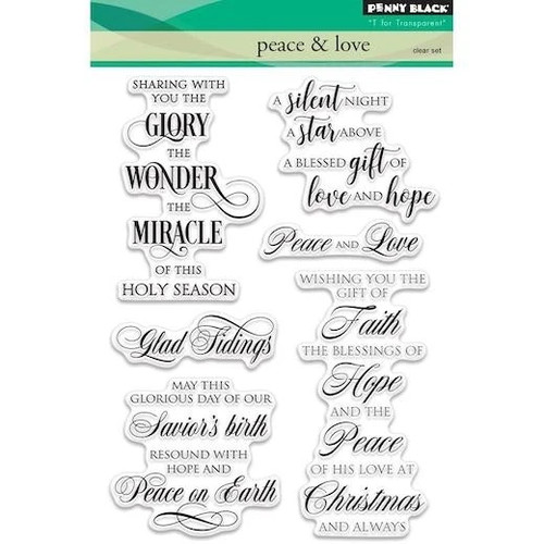 Penny black sentiments - black, clear