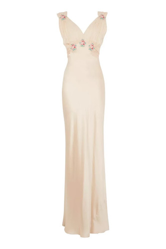 Topshop nude peach silk floral - topshop,