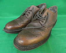 Brown leather brogue shoes - brown,