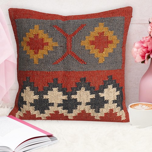 Jute cushion cover throw - cover,