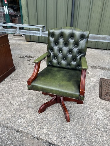 Green leather gainsborough - leather,