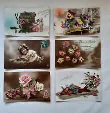 French Antique Cards x 6 1922