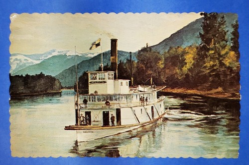 Postcard boat river steamer - postcard,