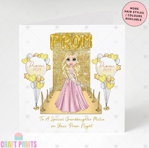 Gold prom card for girls - girls,