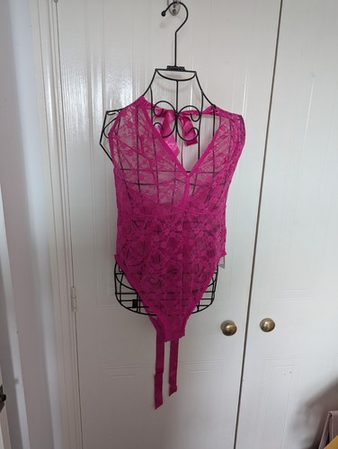 Ladies hot pink stretch lace - ladies,