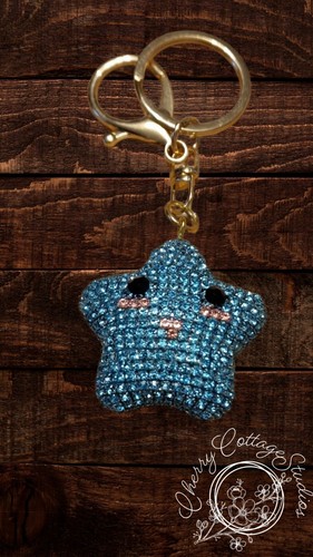 Blue sparkly star - blue,
