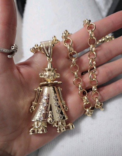 Gold clown pendant 30 - pendant, 30"