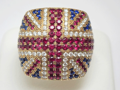 Asprey union jack ring 18k - asprey,
