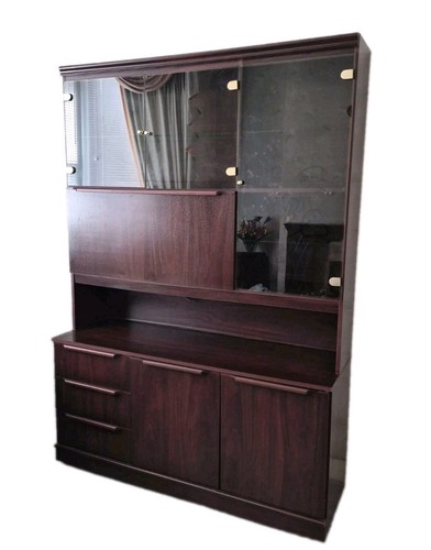 Mahogany glass dislpay cabinet - mahogany,