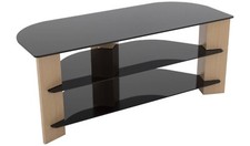 AVF Up To 55 Inch TV Stand - Black Glass and Oak Effect