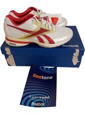 Reebok Easytone White Red Silver Trainers UK Size 6 Ladies Shoes Boxed
