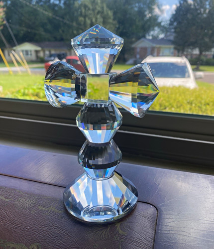 Vtg faceted crystal cross - vtg,
