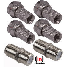 REPAIR KIT FOR SKY CABLE Q +HD TWIN COAX -  4 F CONNECTOR & 2 JOINING BARRELS 