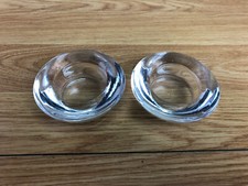 Pair Of Round Clear Glass Tea Light Holders 