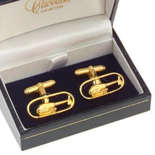 Robinson R22 Helicopter 22 Carat Gold Plated Cufflinks 
