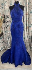 Royal Blue Beaded Lace
