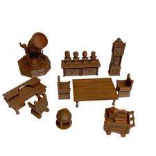 Unpainted Library Furniture