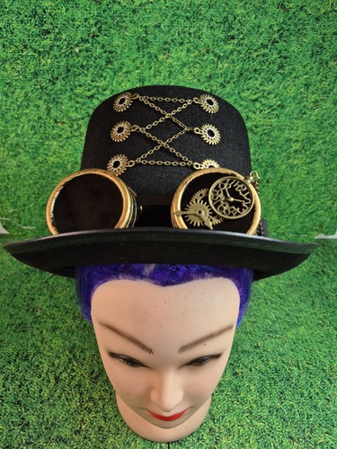 Steampunk top hat with chain - hat,