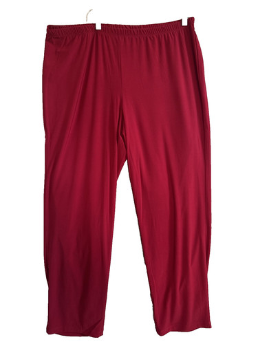 Nina leonard red rayon pants - leonard,