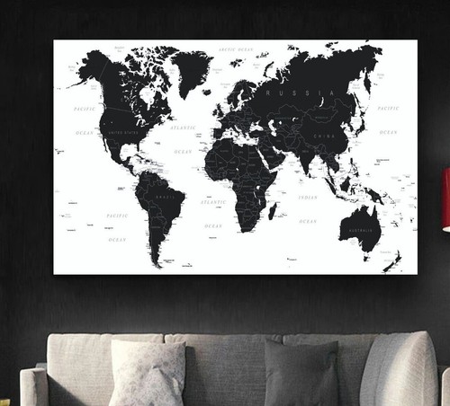 World map black - and, white