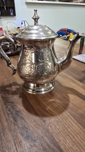 Antique etched silver plated - etched,