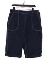 Freddies Of Pinewood Women's Trousers UK 8 Blue 100% Cotton Straight Cropped