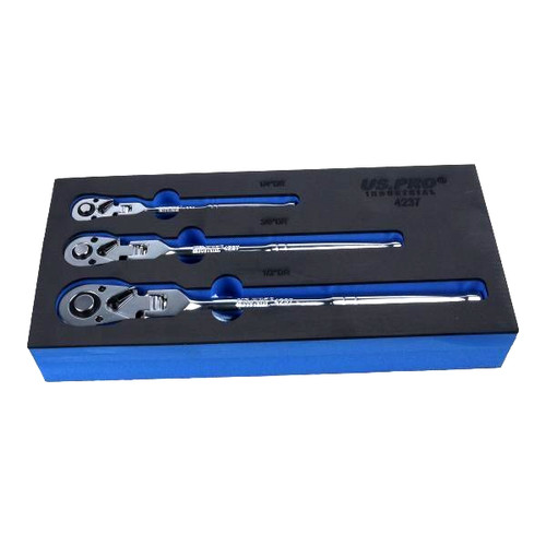 Flexi head ratchet set 3 - ratchet, 3/8