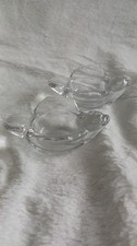Vannes Glass Bird Tea Light Holder Set of 2 Made In France