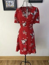 Oasis Red Floral Print Dress