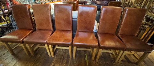 Solid oak genuine - genuine, leather