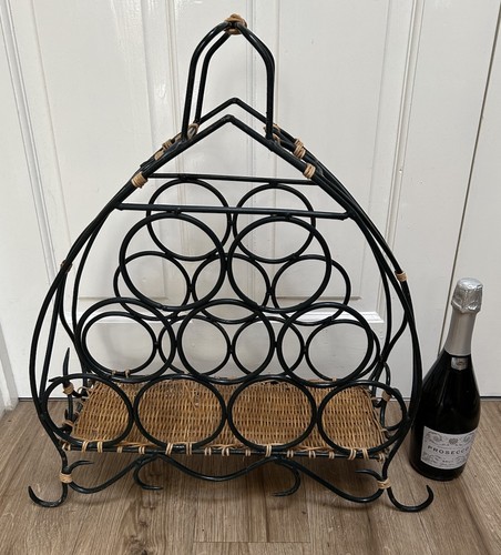 Vintage wrougt iron wine rack - vintage,