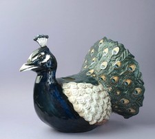 Peacock Teapot Jug Hand Painted Staffordshire Fine Ceramic Missing Lid