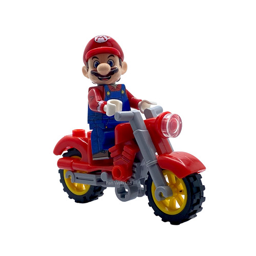 Mario minifigure motorbike - minifigure, on