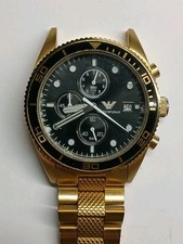 Mens Emporio Armani Chronograph Watch Working Battery In Used Condition