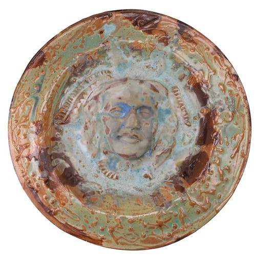 Art pottery verdigris charger - pottery,