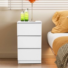 Bedside Storage Cabinet White