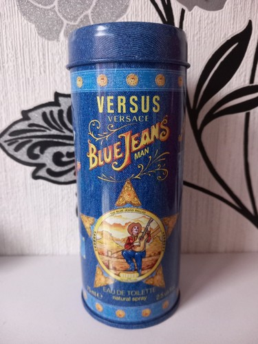 Empty tin bottle - &, blue