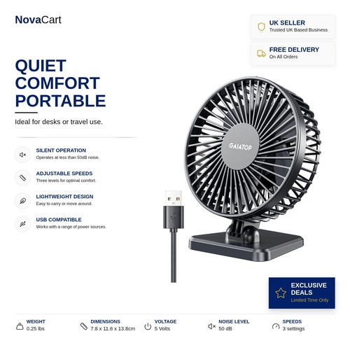 Home office usb fan quiet - office,