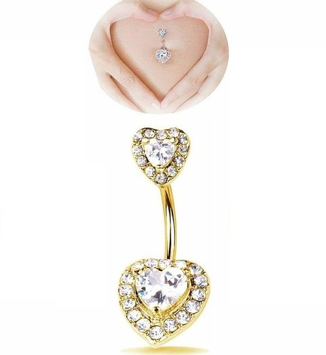 Heart belly button bar barbell - heart,