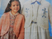Girls Childs Bolero Cardigan 22-30" Chest DK Vintage Knitting Pattern