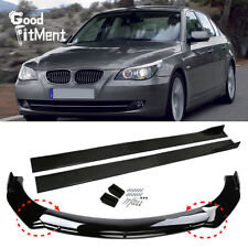 For 5 Series E60 E61 F10 Gloss Front Bumper Spoiler Lip + Side Skirts Splitter