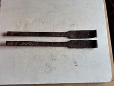 Pair wrought iron barn door hinges. length 24 1/2”