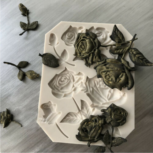 Silicone rose leaf fondant - silicone,